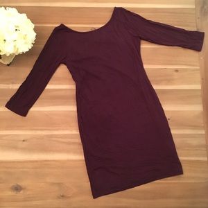 Purple 3/4 sleeve shirt dress sz.M